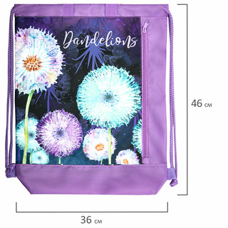 Мешок для обуви 'Flowers' с ручками, боковой карман на молнии 6