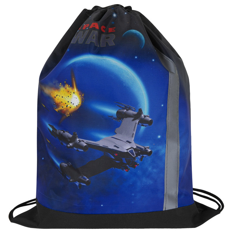 Мешок для обуви 'Space war' плотный, светоотражающая полоса