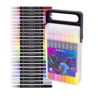 Фломастеры двухстороние 24 шт / 24 цвета 'Parrot' Yalong, пла...