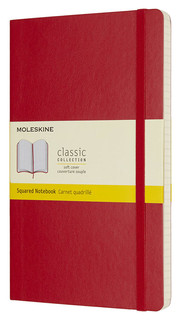 Записная книжка в клетку Moleskine 'Classic Soft' 130х210 мм 192 стр мягкая обложка, красный