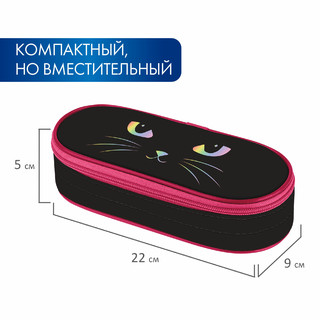 Пенал-футляр 'Cat eye', 1 отделение, органайзер, полиэстер 9
