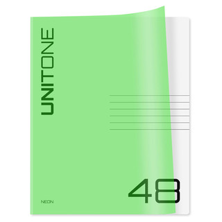 Тетрадь 48 л, клетка 'UniTone. Neon' пластиковая обложка, неон салатовый