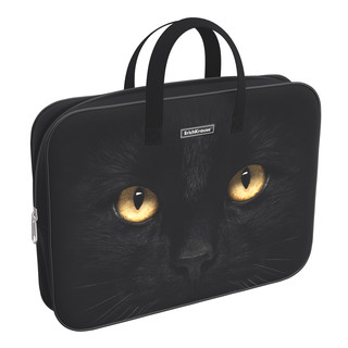 Папка текстильная на молнии А4+ с ручками Black Cat