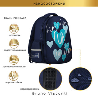 Рюкзак облегченная капсула, эргономичная спинка 'Сердечки. Эмоции'  9