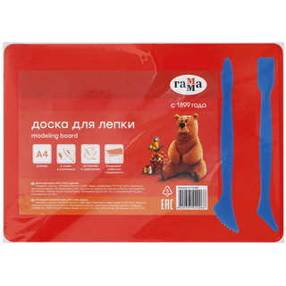 Доска для лепки А4 + 2 стека, пластик, красный 7