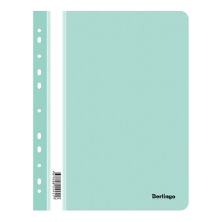 Папка-скоросшиватель пластик. перф. А4, 180 мкм, мятный 1