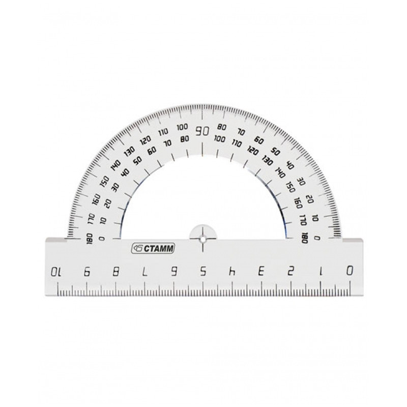 Транспортир 10 см, 180o, полистирол