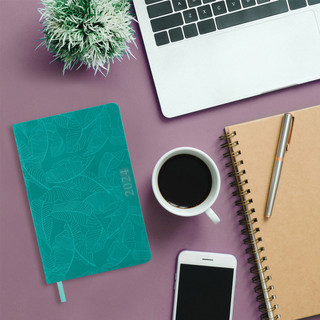 Ежедневник на 2024г, А5, 'Foliage', под кожу, бирюзовый 15