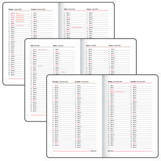 Ежедневник на 2024г, А5, 'Foliage', под кожу, коралловый 10