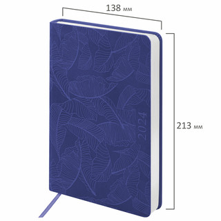 Ежедневник на 2024г, А5, 'Foliage', под кожу, сиреневый 3