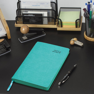 Ежедневник датированный 2024 BRAUBERG 'Stylish', А5 138x213 мм, гибкий, бирюзовый, 114893 16