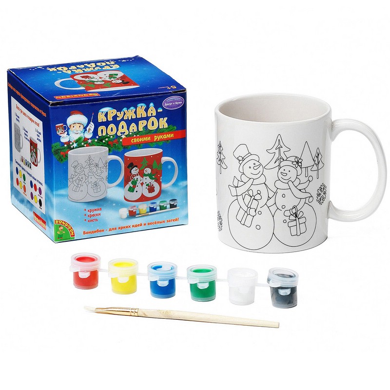 Набор для творчества 'Кружка-подарок' Bondibon (снеговики)