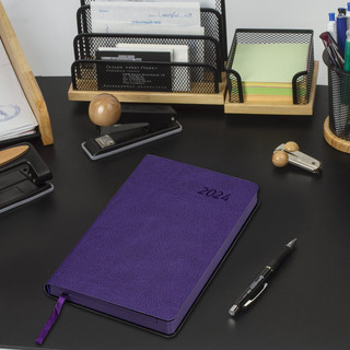 Ежедневник датированный 2024 BRAUBERG 'Stylish', А5 138x213 мм, гибкий, фиолетовый, 114892 16