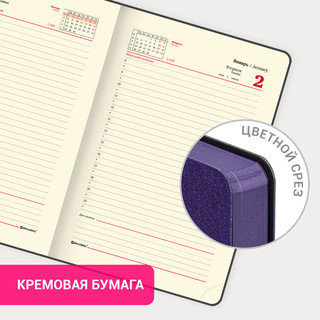 Ежедневник датированный 2024 BRAUBERG 'Stylish', А5 138x213 мм, гибкий, фиолетовый, 114892 5