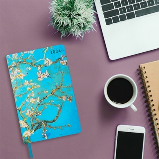 Ежедневник 2024г 'Vista' А5, под кожу, Цветущий миндаль 14