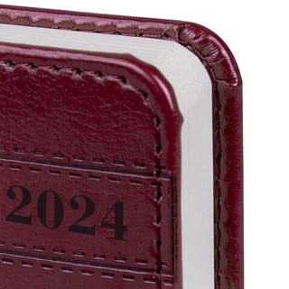 Ежедневник на 2024г А6 'Brauberg.Imperial' под кожу, бордовый 6