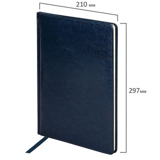 Еженедельник-планер на 2024г, А4 'Imperial' под кожу, синий 3