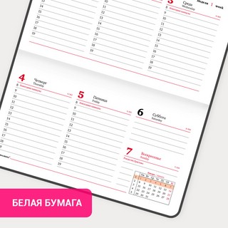 Еженедельник-планер на 2024г, А6 'Favorite' под кожу, синий 4