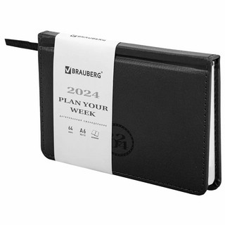 Еженедельник-планер на 2024г, А6 'Favorite' под кожу, черный 1