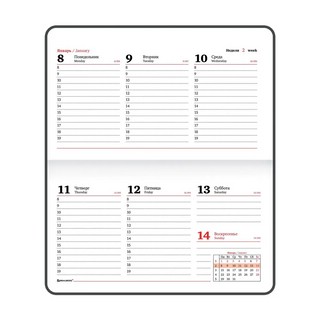 Еженедельник-планер на 2024г, А6 'Foliage' под кожу, сиреневый 6