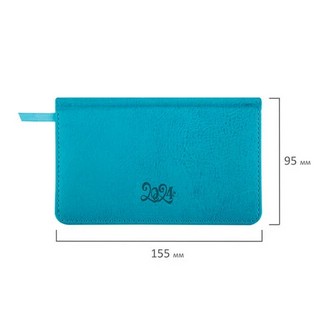 Еженедельник-планер на 2024г А6 'Rainbow' под кожу, бирюзовый 2