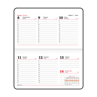 Еженедельник-планер на 2024г А6 'Rainbow' под кожу, сиреневый 15