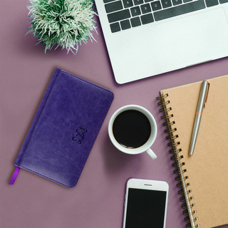 Еженедельник-планер на 2024г А6 'Rainbow' под кожу, сиреневый 16