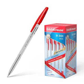 Ручка шариковая R-301 Classic Stick 1.0 мм, красная