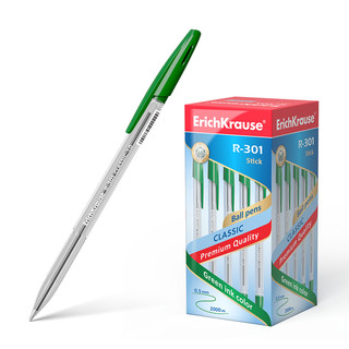 Ручка шариковая R-301 Classic Stick 1.0 мм, зеленая