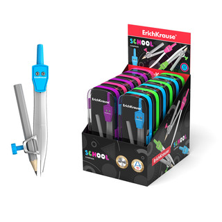 Циркуль металлический ErichKrause Neon, 123мм, с карандашом, ...