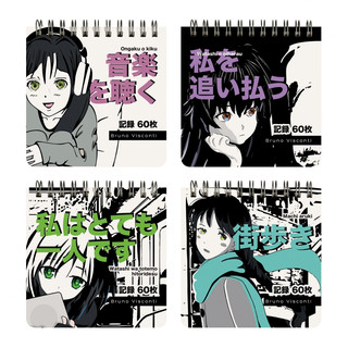 Блокнот 'Manga Anime.City' А7, 60 листов, клетка, на пружине, в ассортименте. Цена за 1 шт.