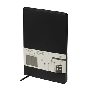 Sketchbook BrunoViscontiR черный 140х210 мм, 100 л., 100 г/кв.м, черная бумага гибкая обложка 'Sketch&Art' Арт. 1-524/01