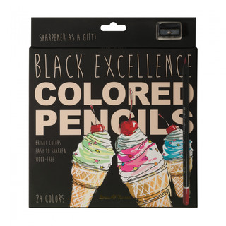 Карандаши 24 цвета, с точилкой 'Black Excellence', коробка в ассортименте