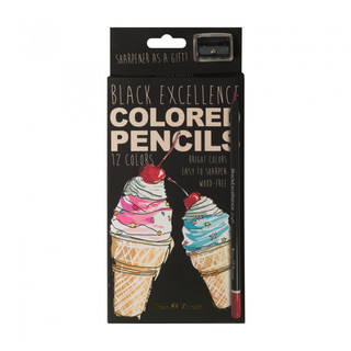 Карандаши 12 цветов, с точилкой 'Black Excellence', коробка в...