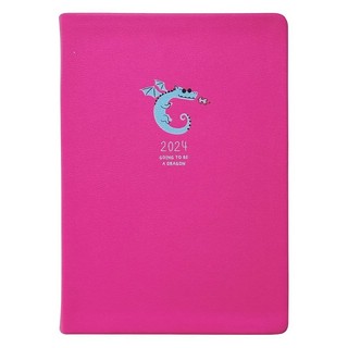 Ежедневник на 2024г 'Lucky Дракон' А5, 176 листов, мягкая обложка, розовый