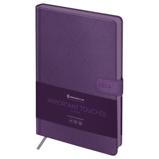 Ежедневник 2024 'Important touches' А5, тонированный блок, фиолетовый 1