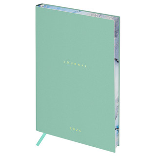 Ежедневник на 2024г, А5, 176 л, кожзам, 'Mysterious marble' сине-зеленый 2