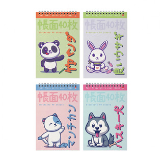 Блокнот 'Kawaii Animals' А5, 40 листов, клетка, на пружине, в...