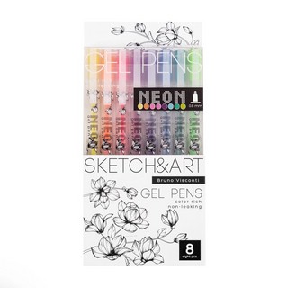 Набор гелевых ручек Sketch&Art 'Uni Write.NEON' 8 цветов, 0.8 мм