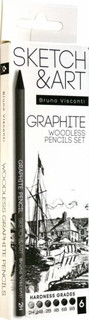 Набор карандашей цельнографитных 'Sketch&Art', 6 штук