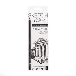 Набор угольных карандашей 'Sketch&Art' 6 шт. (мягкий, средний, твердый)