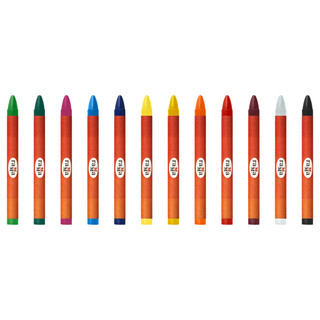 Мелки восковые 'Оранжевое солнце' 12 цветов (классич. + золото + серебро), круглые 3
