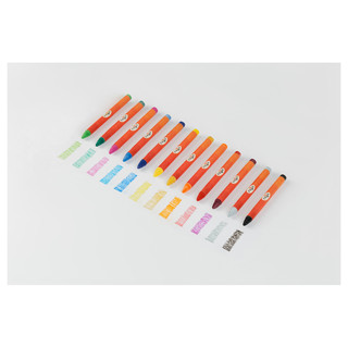 Мелки восковые 'Оранжевое солнце' 12 цветов (классич. + золото + серебро), круглые 5