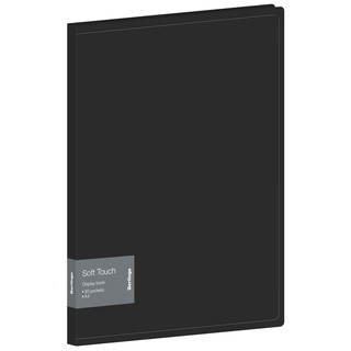 Папка с 30 вкладышами 'Soft Touch' 700мкм, с внутренним карманом, черная