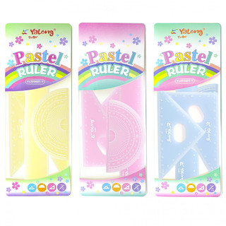 Набор чертежный Yalong, 4 предмета, пластик, 'Pastel', в ассо...