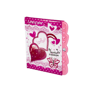 Подарочный блокнот 'Мишка-клубничка' на замочке, розовый