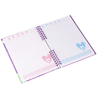 Подарочный блокнот в футляре с замочком, на гребне 'Три сердца' сиреневый 2