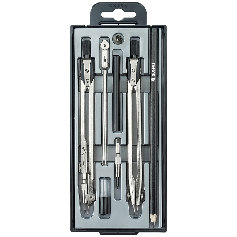 Готовальня ГНЧ8-70-60, 8 предметов, циркуль 125мм, пластиковый футляр