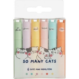 Текстовыделители мини, 6 цветов, M&G AHM22575, SO MANY CATS аромат