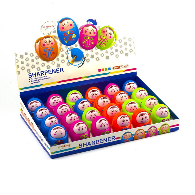 Точилка Yalong, 'Неваляшка', пластиковая с контейнером , 2 отверстия